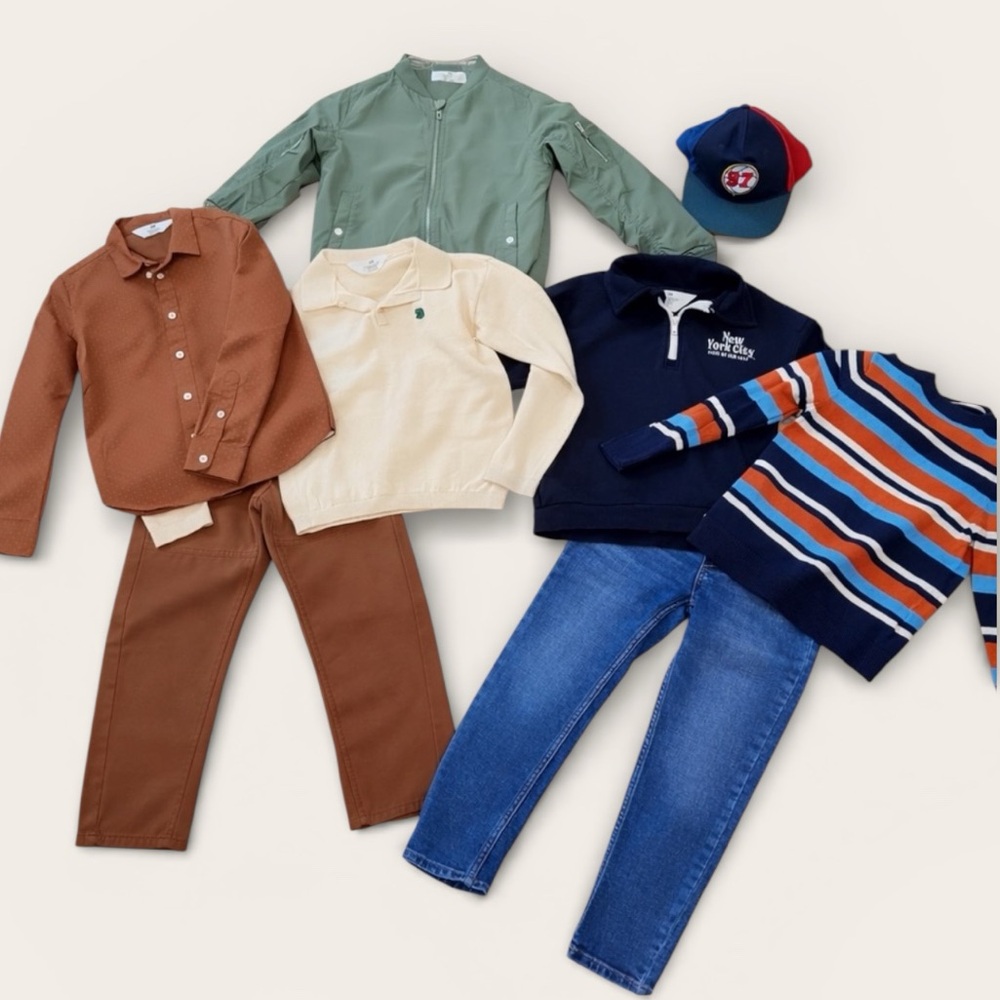 H&M Kids Clothing Bundle with Green Jacket and Blue Jeans